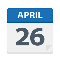 Obraz premium April 26 - Calendar Icon