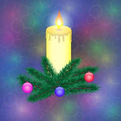 Christmas decorations with candle