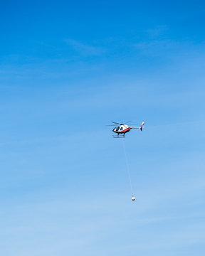 
Helicopter flying over Death Valley National Park 