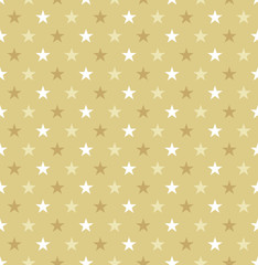 Seamless gold star pattern. Christmas wrapping paper pattern texture background.