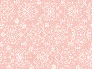 Pastel rosy Christmas frost flower seamless pattern