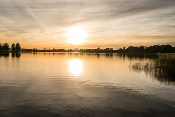 sunset on lake