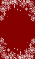 Fototapeta na wymiar Christmas red background with snowflakes border