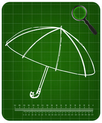 3d model of an umbrella on a green