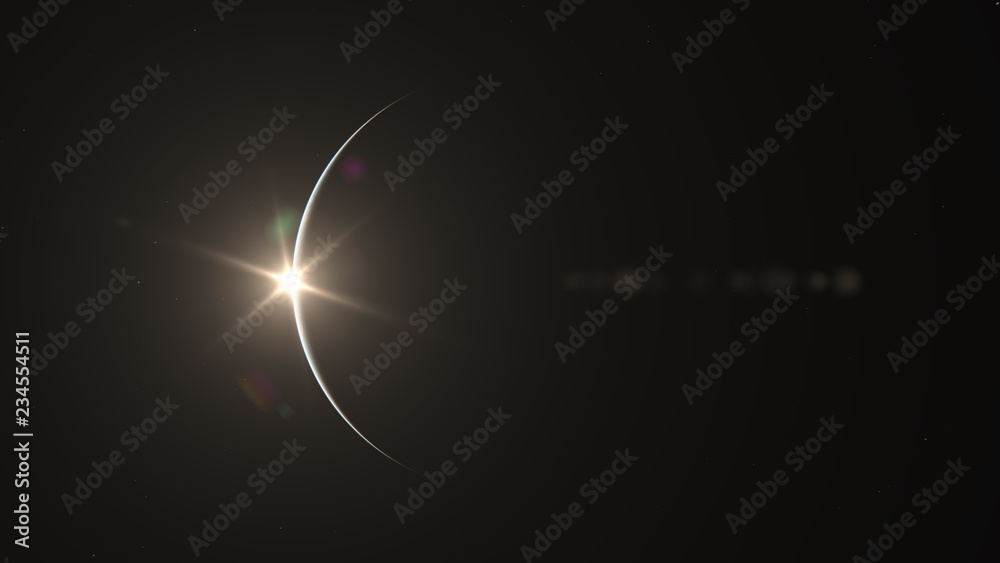 Wall mural sunrise from planet orbit