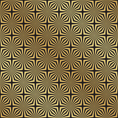 Seamless black and gold Art Deco vector pattern