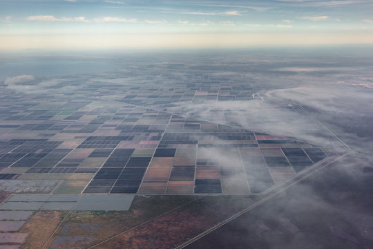 Aerial view of patchwork landscape