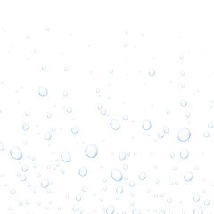 Fototapeta na wymiar Water fizzing bubbles texture on white background. Foam effect. Vector illustration. Fizzy bubbles under water.