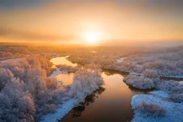 Zelfklevend Fotobehang Sunny winter morning © alexugalek