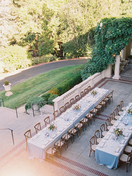 Place Settings At An Outdoor Wedding Reception