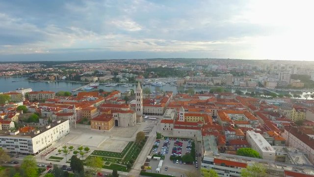 Zadar skyline aerial view vroatia in 4k