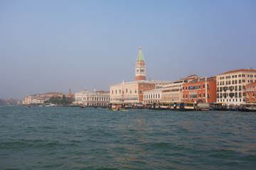 Doge's palace and Campanile on Piazza di San Marco, Venice, Italy