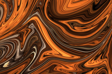 Liquify Abstract Pattern With Brown, White And Grey Graphics Color Art Form. Digital Background With Liquifying Flow.