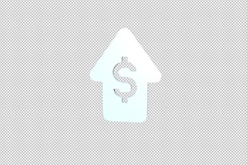 light blue Expensive 3D illustration on transparent background