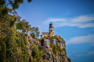 Fototapeta na wymiar Split Rock Lighthouse on the north shore of Lake Superior in Northern Minnesota.