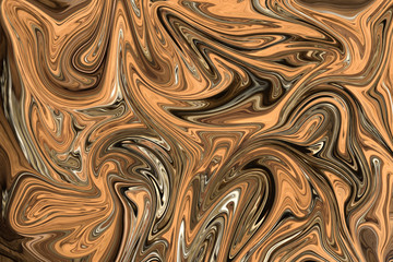 Liquify Abstract Pattern With Brown, White And Grey Graphics Color Art Form. Digital Background With Liquifying Flow.