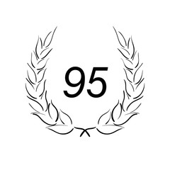 Lorbeerkranz - Jubiläum - 95 - Piktogramm - Symbol - schwarz 
