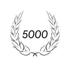 Lorbeerkranz - Jubiläum - 5000 - Piktogramm - Symbol - schwarz 