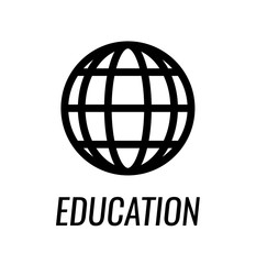 Vector icon of Globe isolated on white. Symbol of Education and Science