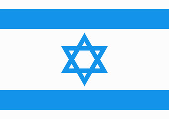 National Flag of Israel with Star of David in blue color - Holy Jewish Symbol.