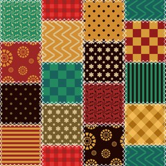 patchwork background with different patterns