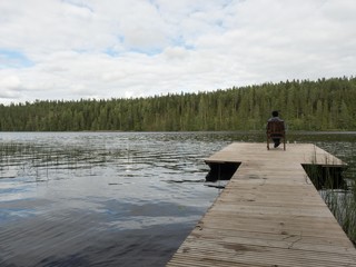 Alone on Vuorijarvi Lake