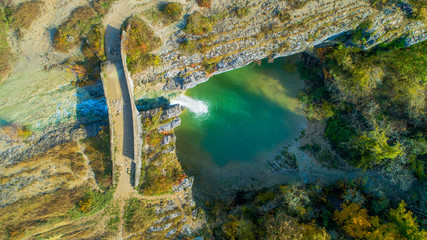 Sopot Waterfall (Slap Sopot, Istra) is a favourite tourist destination in Istria. The waterfall is around 30-meters high with a centuries-old bridge just above it.