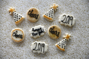 New Years themed cookies