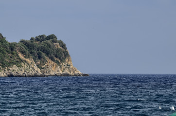 Fototapeta na wymiar Albenga, Liguria, Italy. July 2018. The Gallinara island