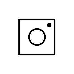 Camera sign icon. Outline icon on white background. Camera sign Silhouette. Web site, page and mobile app design vector element.