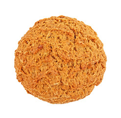 Oatmeal cookies on a white background, top view.