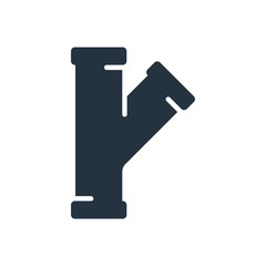 tee pipe isolated icon on white background, oil industry