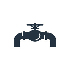 pipe valve isolated icon on white background, oil industry