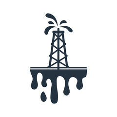 Derrick isolated icon on white background, oil industry