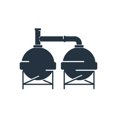 factory rig isolated icon on white background, oil industry