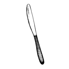 knife sketch vector cutlery. isolated object