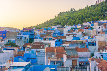 Fototapeta premium Cityscape of Chefchaouen, the blue city of Morocco
