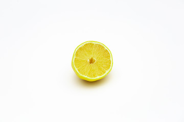 slice of lemon isolated on white background