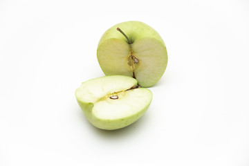 half of green apple