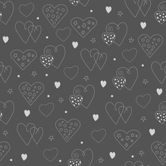 Vector seamless pattern of hearts background. Endless texture can be used for wallpaper, pattern fills, web page, background, surface textures, invitation card, fabric.