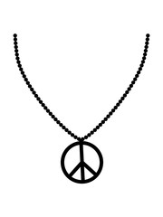 schmuck halskette rund kreis no peace zeichen symbol frieden krieg hippie liebe böse gut logo design