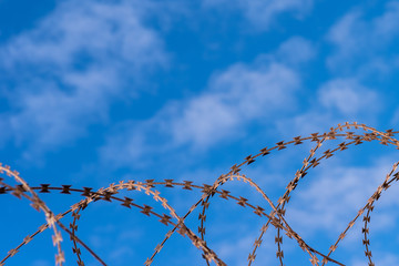 barbed wire against the sky