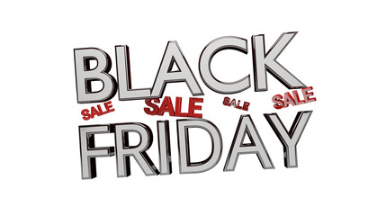 Black Friday bold letters 3d-illustration