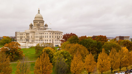 Providence Rhode Island Fall Color Trees Changing Capitol State House