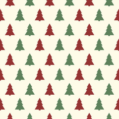 Seamless texture with trees - background for Christmas. Vector.