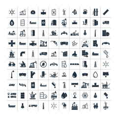 200 oil and gas industry isolated icons on white background