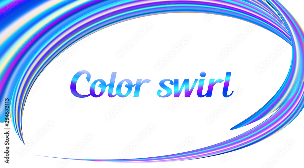 Poster Color swirl. Abstract round frame on white background. Vector graphics