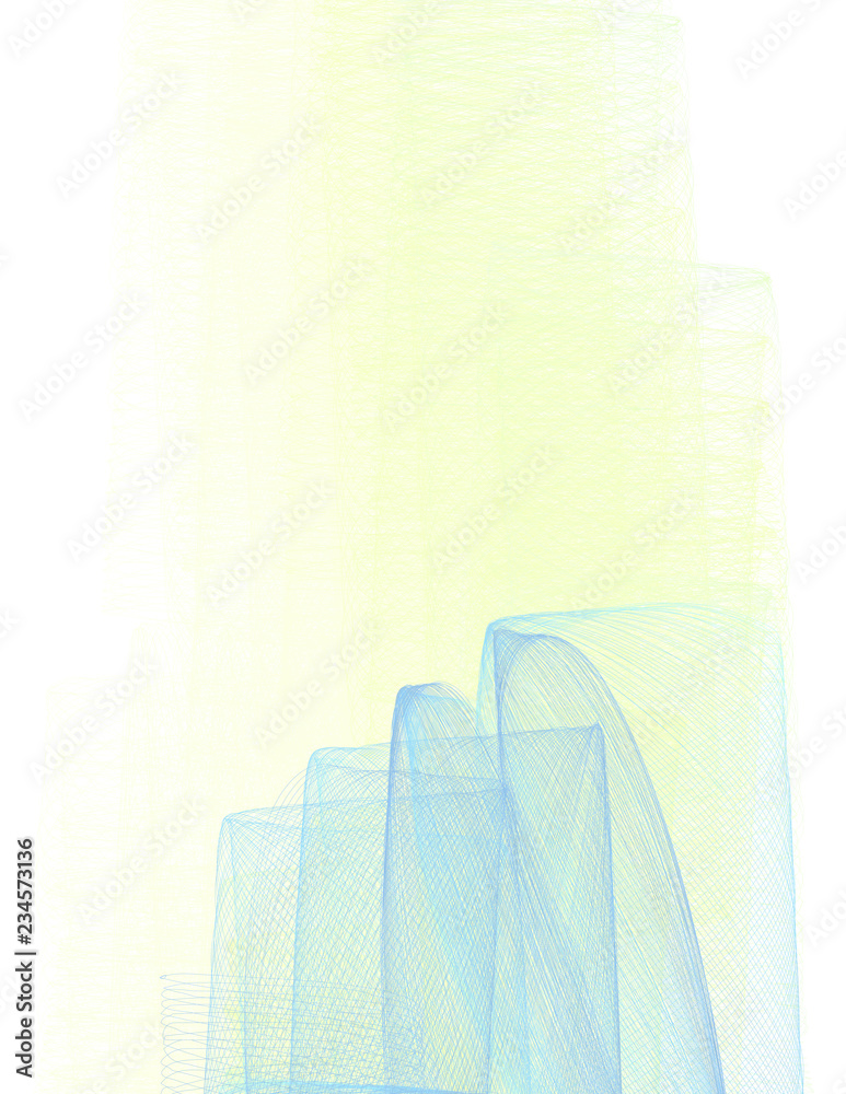 Poster background with light blue and cream shading by thin lines on a white