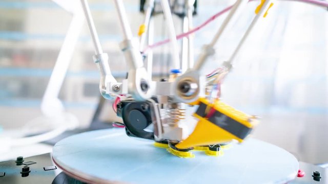 3D Print processing on delta construction 3d printer time lapse