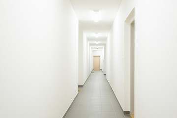 White corridor of a business center